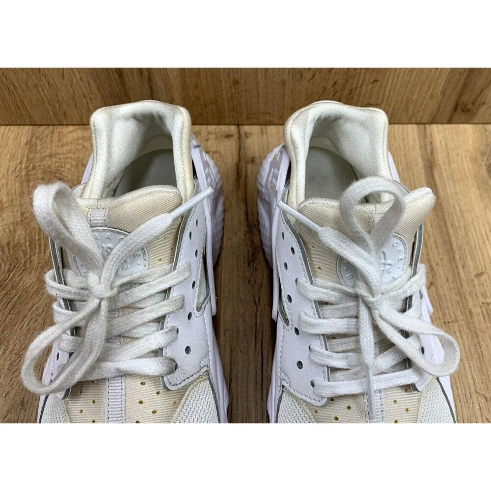 Nike Huarache Run Running Shoes Sneakers Boys Size 4.5Y White 654275-110